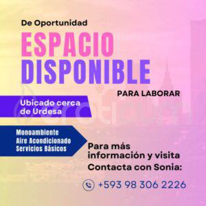 Lugar disponible para trabajar!